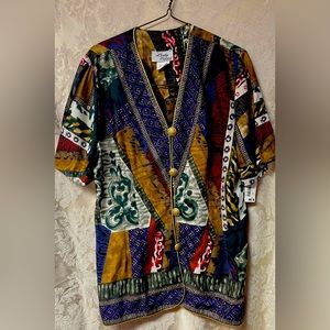 Rare find- Lady Carol multicolored short sleeve women’s shirt; size 18.